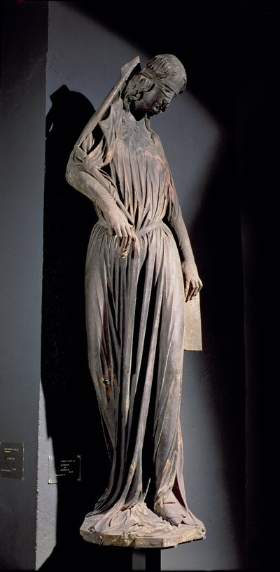 大聖堂の南側の翼廊門からのシナゴーグの寓意像、1230年頃（177966も参照） 作： French School