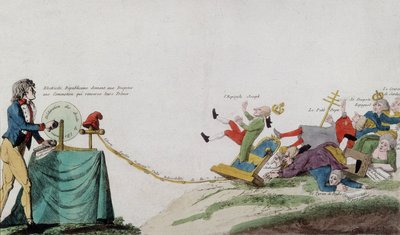 フランス革命により、王冠をかぶった強盗の王座がすべて取り払われたことの寓意 作： French School