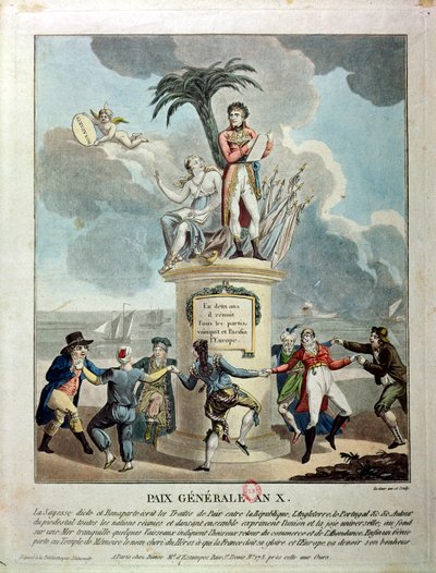 アミアンの平和の寓意、1802年（カラー彫刻） 作： French School