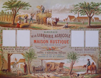 農業書店のラマナックラメゾンルスティーク、1860年頃（カラー彫刻） 作： French School