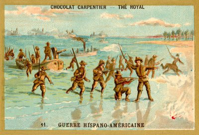 米西戦争で上陸するアメリカ軍 作： French School