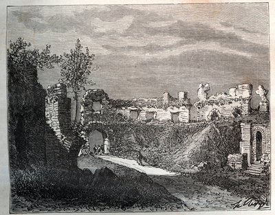 フレジュスの円形劇場 - V.A.マルト・ブラウンの「La France illustree: geographie, histoire, administration statistique」に掲載された彫刻。1884 作： French School
