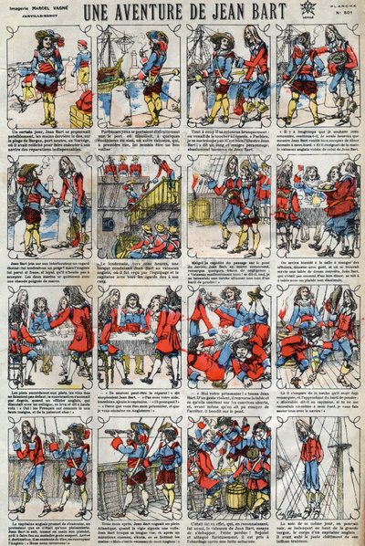 フランスの私掠船ジャン・バルト（1650 - 1702）の冒険。19世紀末のエピナル・イメージング。 作： French School