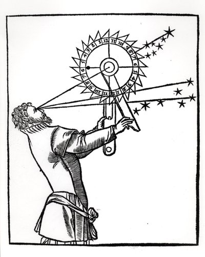 アストロラーベ、ペトリュスアピアヌス（1495-1552）によるコスモグラフィアのイラスト、Vivant Gualtherot、1551 Vivantによってパリで公開 作： French School