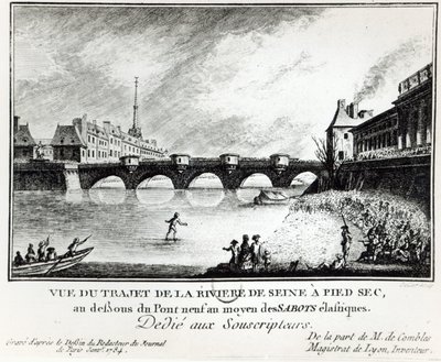 セーヌ川を渡る試み、1784 作： French School