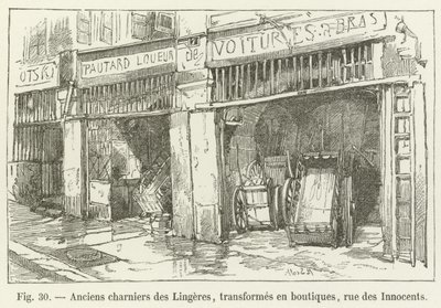 元リンゲレスの大量墓、お店に変身、rue des Innocents 作： French School
