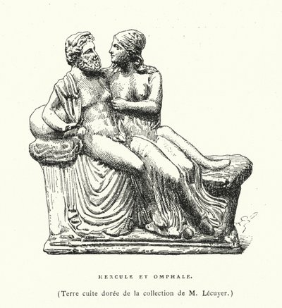 古代ギリシャのテラコッタ彫刻「ヘラクレスとオンファレ」（彫刻 作： French School