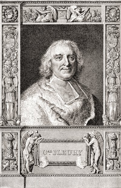 André-Herculede Fleury、フレジュスの司教、1653年1743年。フランスのルイ15世枢機卿および首相。 Les Heures Libresから1908年に出版されました。 作： French School