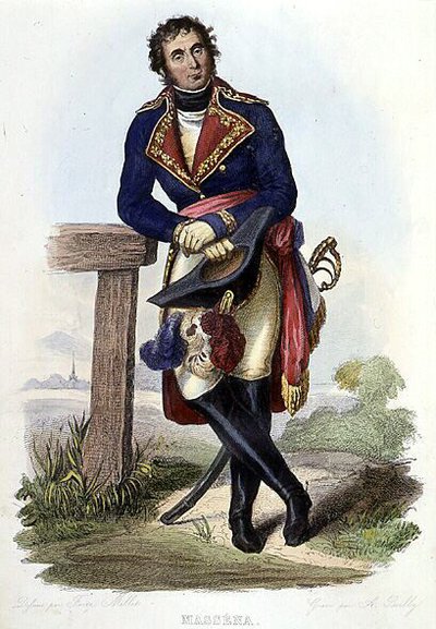 Andre Massena (1758-1817), Marechal of France, Duke of Rivoli.Ed.Mennechet, "Le Plutarque francais" (フランス語のプルタルク) 作： French School