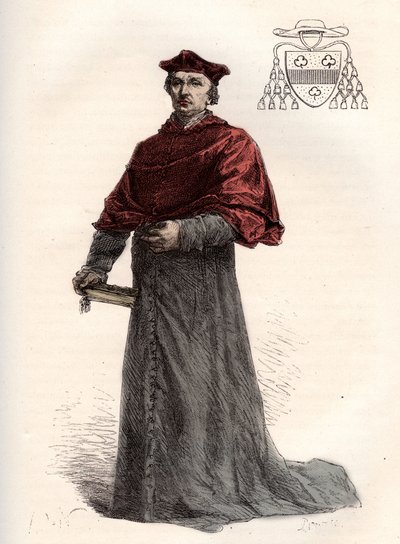 Antoine Duprat, cardinal legat francais (1463-1535) - Cardinal Antoine Duprat (1463-1535) - engraving from "L