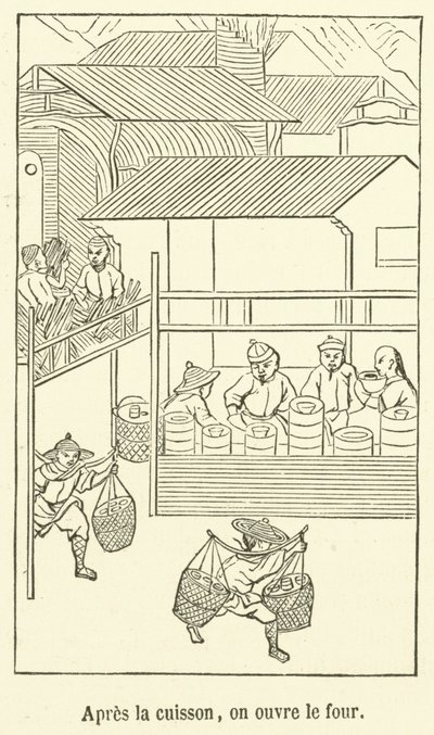 焼成後、オーブンを開ける（刻印 作： French School