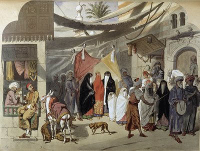 カイロでのアラブ人の結婚-アンリ・デ・アマウント著「近代エジプト」（1870年頃）より 作： French School