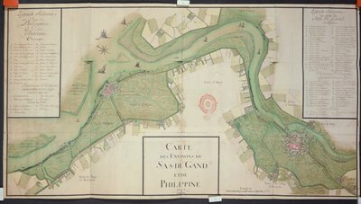 1747年、オランダ、サスヴァンゲントとフィリピンの周辺（紙にペン、インク、トイレ） 作： French School