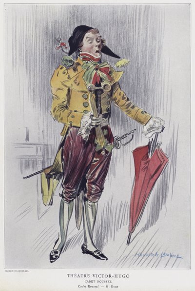 1903年のカデット・ルッセルでのタイトルの役割におけるアルマンド・ブール 作： French School