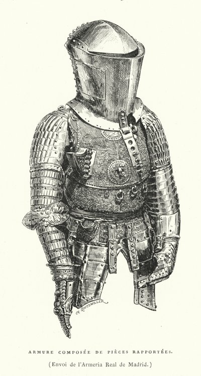 スペイン・マドルド王家の武器庫の甲冑（彫刻 作： French School