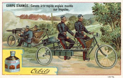 陸軍兵士-三輪車に搭載された速射型イギリス製銃 作： French School
