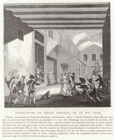 1794年5月23日、パリ、セシルルノーの逮捕 作： French School