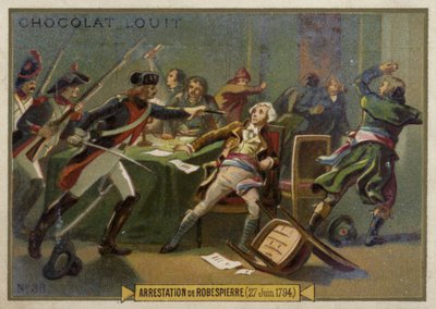 1794年7月27日、フランス革命、マクシミリアンロベスピエールの逮捕 作： French School