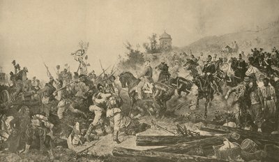 1870年9月、パリ-仏プロイセン戦争前のバイエルン軍の到着 作： French School