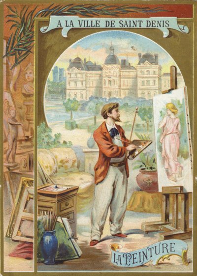 女性のアーティスト絵画イメージ 作： French School