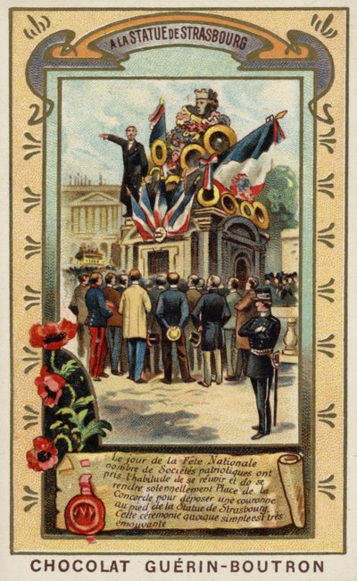 ストラスブールの像の前で（パリ、コンコルド広場）（chromolitho 作： French School