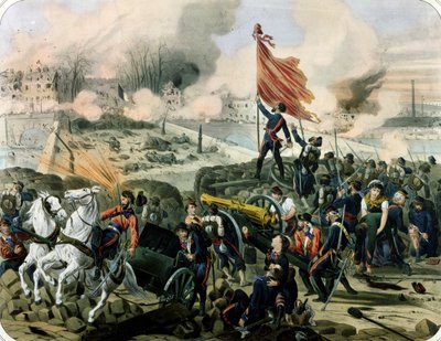 1871年4月2日のポンドヌイイとクルブヴォアでの攻撃（リソ） 作： French School