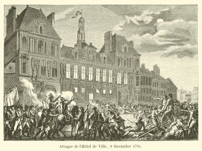 市庁舎への攻撃、9テルミドール1794 作： French School