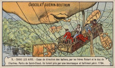 ロバート兄弟とシャルトル公爵による気球操縦の試み 作： French School