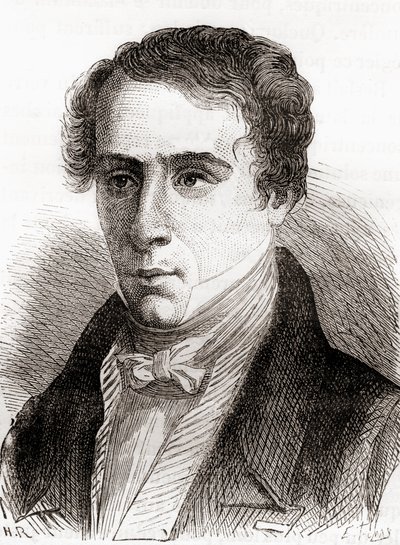 オーギュスタン＝ジャン・フレネ、1870年頃に出版された「科学の傑作たち」より（エングレービング 作： French School