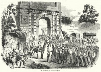 イタリア・ミラノに入城するオーストリア軍（1848年8月6日）（彫刻作品 作： French School