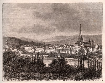 オートン-ソーヌ・エ・ロワール県-V.A.マルト・ブラウンの「La France illustree: geographie, histoire, administration statistique」に掲載された彫刻。1884 作： French School