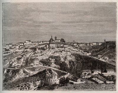 Avallon - Bourgogne-Franche-Comte - V.A. Malt-Brown著「La France illustree: geographie, histoire, administration statistique」に掲載された彫刻。 作： French School