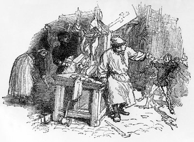フランソワ・ヴィロンのバラード「つるを植えるサンタクロース」、ペレタン版、1896 作： French School