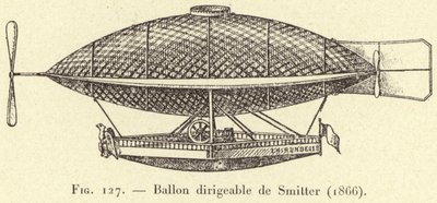 スミッターの飛行船（1866年）（彫刻 作： French School
