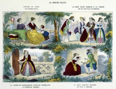 Barbe-Bleue - ペローの「Historiettes naïve et enfantines」（Haguenthal編）に登場。 作： French School