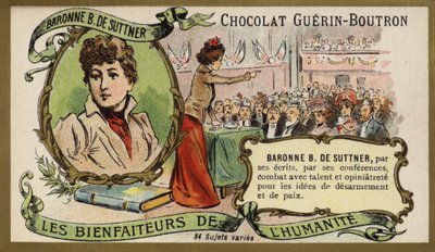 ベルタ・フォン・スットナー男爵夫人（オーストリアの小説家、平和主義者）（クロモリトモ 作： French School