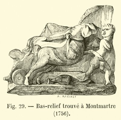 モンマルトルで発見されたレリーフ1756 作： French School