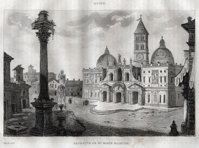 Basilica di Santa Maria Maggiore - Rome - Basilica of Santa Maria Maggiore (サンタ・マリア・マッジョーレ大聖堂) Roma - M. de Norvins, Ch. Nodier 1834-1836による "Picturesque Italy" - History and Descriptive Painting of Italyからのエングレーヴィング。 作： French School