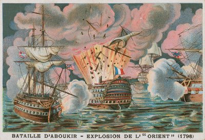アブキール湾の戦い、1798年 作： French School