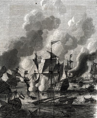ラゴスの戦いは、1693年6月27日に行われた九年戦争中の海戦である（図版 作： French School