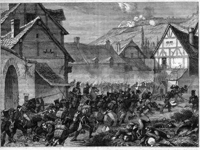 ラオンの戦い、1814年3月9日～19日（ブルーチャー率いる連合軍がナポレオン1世に勝利） - ラオンの戦い、マレシャル・ネイが師団を率いて郊外のセミリーを占拠 - アドルフ・ティエール著「領事の歴史に連なる帝国の歴史」にて - 18 作： French School