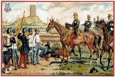 ソルフェリーノの戦い1859年のオーストリア軍とのソルフェリーノの戦いでの勝利-フォーリー師団リービッヒ・クロモリトグラフィー 作： French School