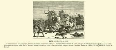 タプソスの戦い（北アフリカ、カエサルの内戦、紀元前46年）（エングレーヴィング 作： French School