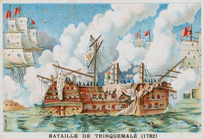 トリンコマリーの戦い、1782 作： French School