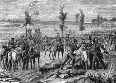 ワーテルローの戦い、1815年の第七次連合軍の戦い、アドルフ・ティエール作「領事の歴史に連なる帝国の歴史」の挿絵 作： French School