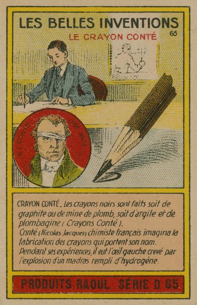 美しい発明カード、Conteクレヨン 作： French School