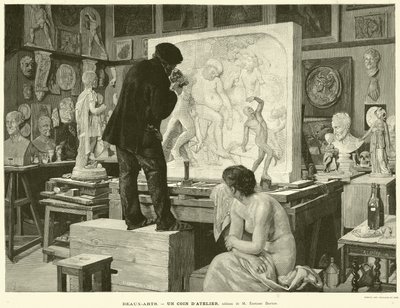 美術品 「アトリエのコイン」 M・エドゥアール・ダンタンの絵画（エングレービング 作： French School
