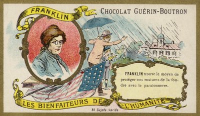 アメリカの科学者、発明家、政治家であるベンジャミン・フランクリン（クロモリト 作： French School