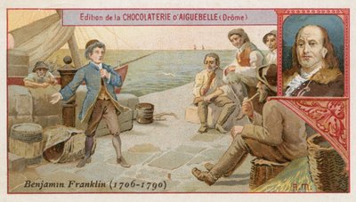 ベンジャミン・フランクリン、アメリカの科学者、発明家、政治家 作： French School