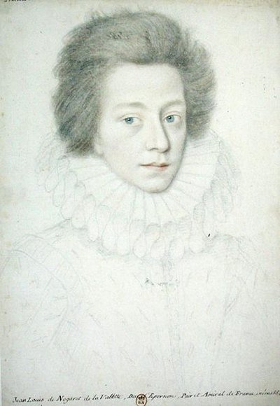 ベルナール・ド・ノガレ・ド・ラ・ヴァレット（1592-1661） エペルノン公爵（紙に鉛筆） 作： French School